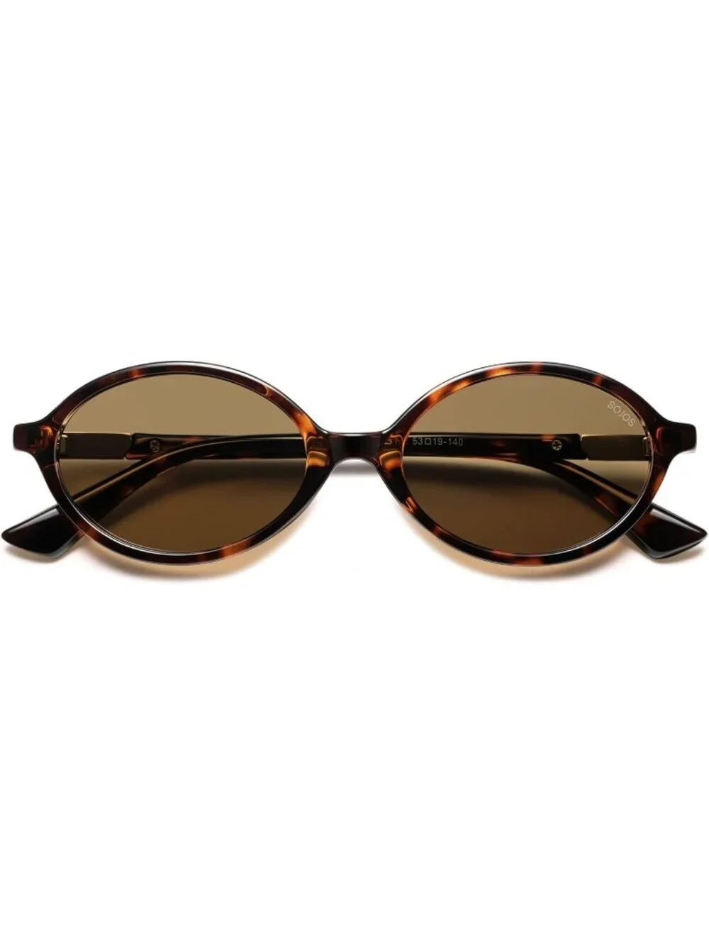 SOJOS Women's Brown Polarized Retro Oval Sunglasses Vintage Trendy Designer